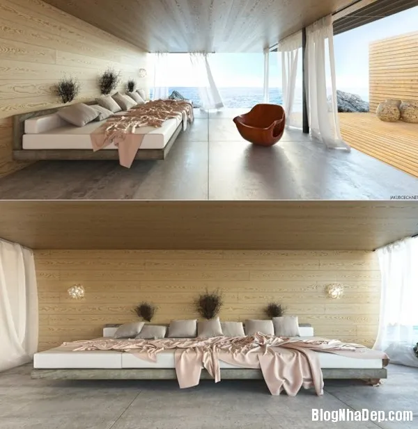 Phòng ngủ ấn tượng với nội thất hiện đại hòa quyện cùng cảnh quang thiên nhiên